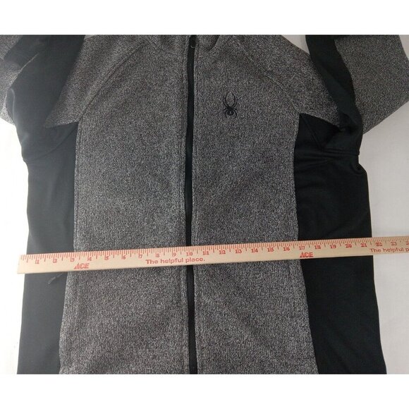 Spyder Mens Constant Full Zip Jacket Gray Black Heather Fleece Mock Neck Size L - Picture 9 of 11
